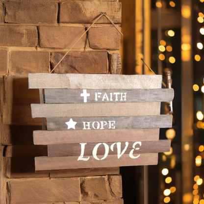 wooden sign about Faith