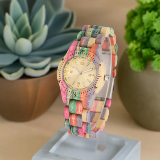 colorful wood watch
