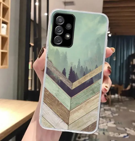 misty green forest phone case