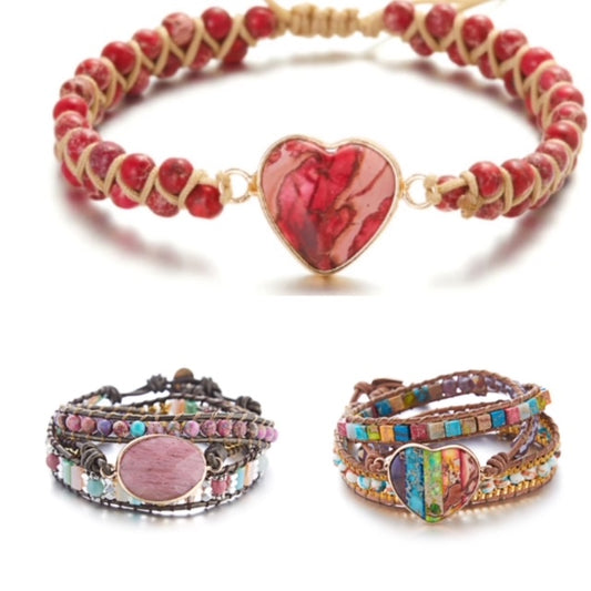 Heart bead bracelets