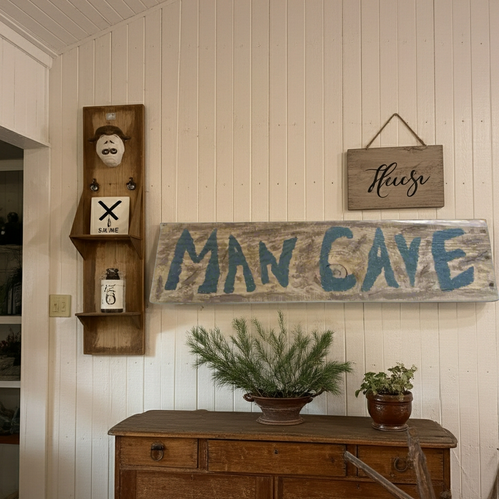 wooden mancave sign