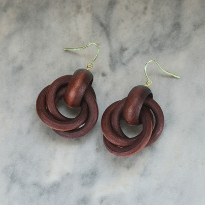 wooden hoop earrings