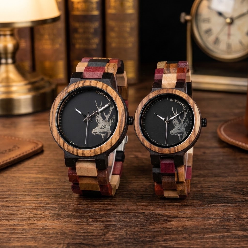 wooden deer head watches