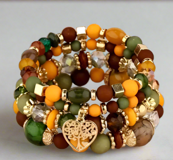 autumn bead bracelet