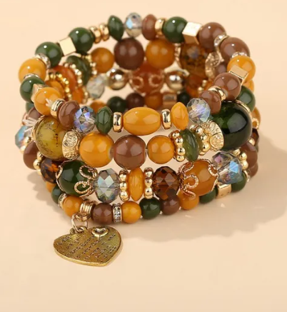 autumn bead bracelet