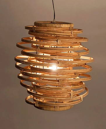 rattan chandelier with light