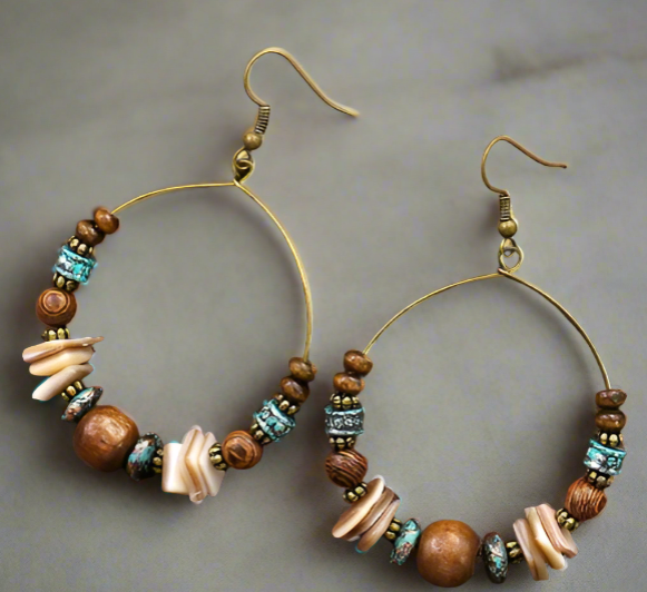 natural bead earrings