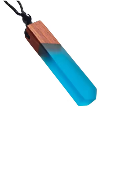 blue resin necklace