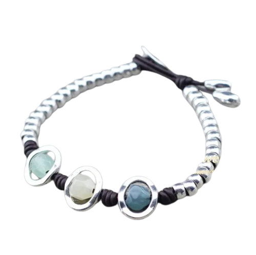 silver beed bracelet