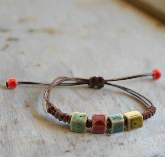 beaded brick bracelet