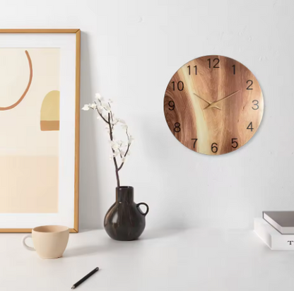 faux wood crafted clock