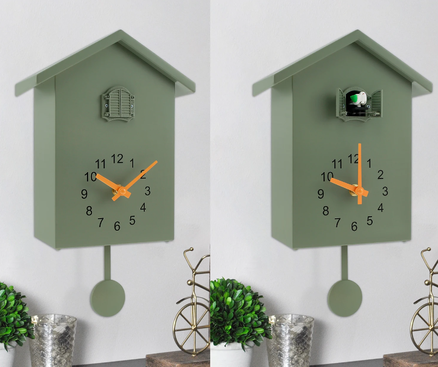 cuckoo clock open and closed