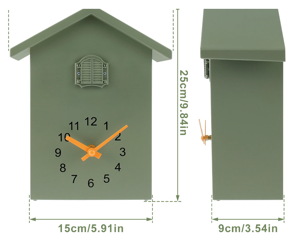 cuckoo clock measurements