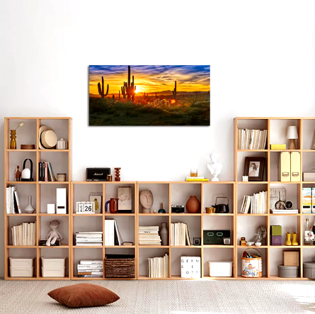 golden sunset desert canvas print