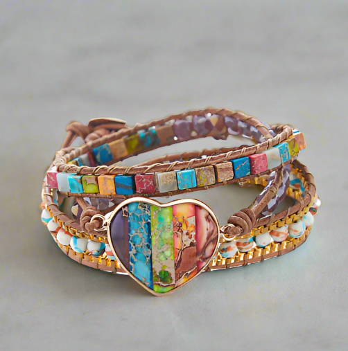 hear beaded bracelet