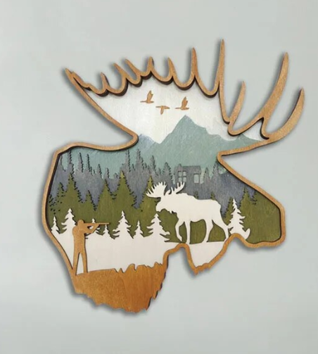 rustic moose head wall art