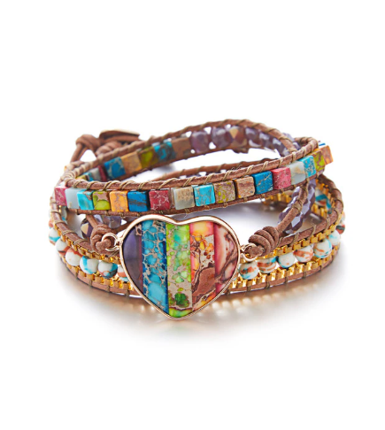 multi colored heart bead bracelet