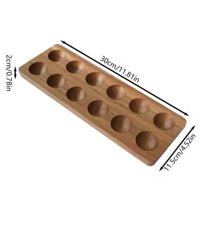 wooden egg holder for a dozen