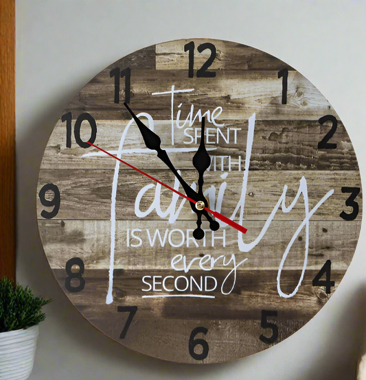 pallet wood wall clock for family