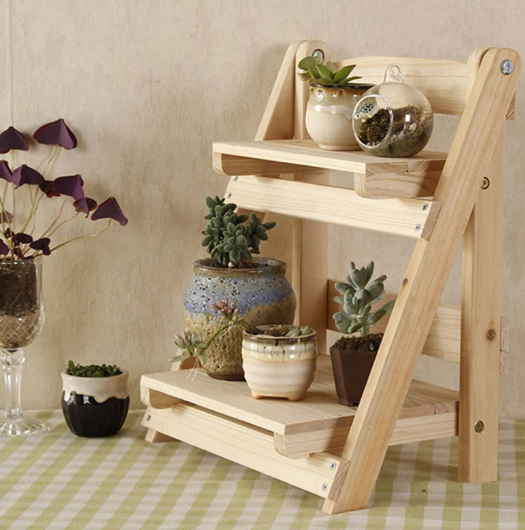 wooden racks for plants 2 Tier Plant Stand Coffee