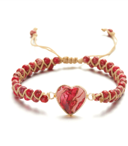 red sweetheart bead bracelet