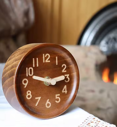 wood carved clock