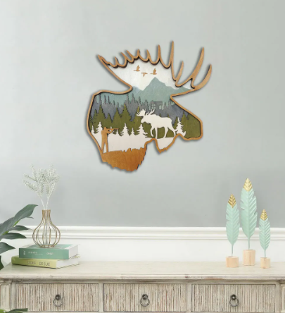 rustic moose head hanging