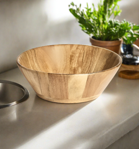 salad bowl by sink