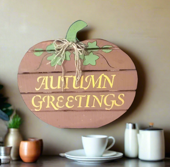 seasonal sign hanging over dishes