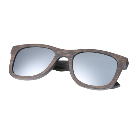 walnut frame sunglasses-silver lens