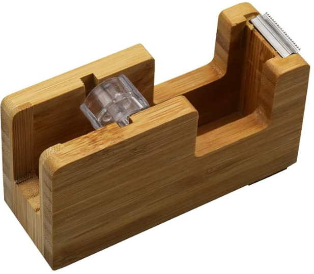 single tape dispenser wooden