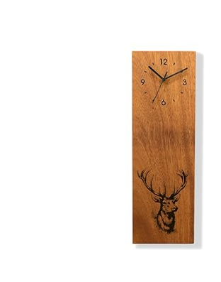 wooden stag clock