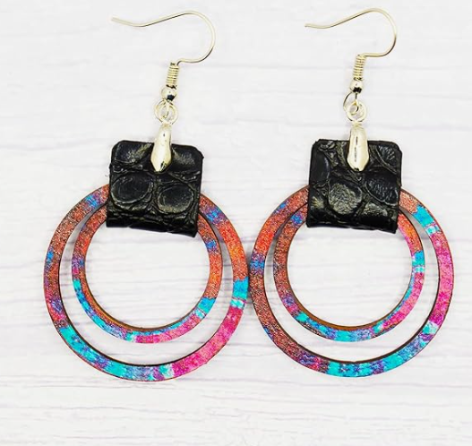 Colorful hoop earrings like in arizona
