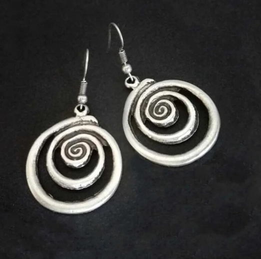 swirling metal earrings