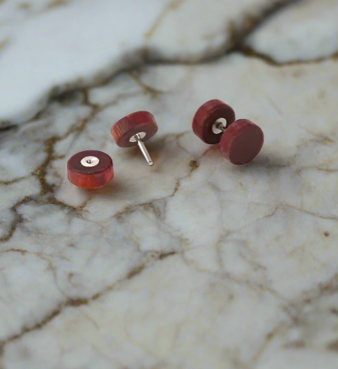 walnut stud earrings