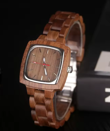 walnut wood watch