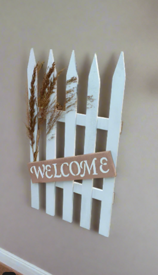 welcome sign hanging