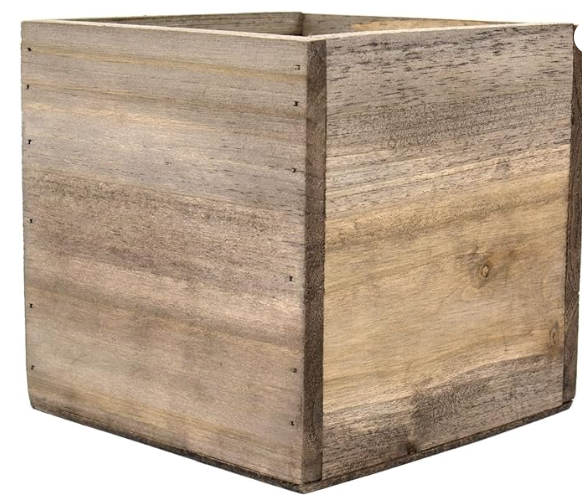 wood cube planter
