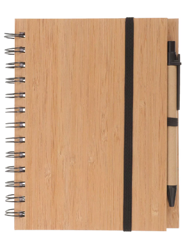 wooden spiral notebook
