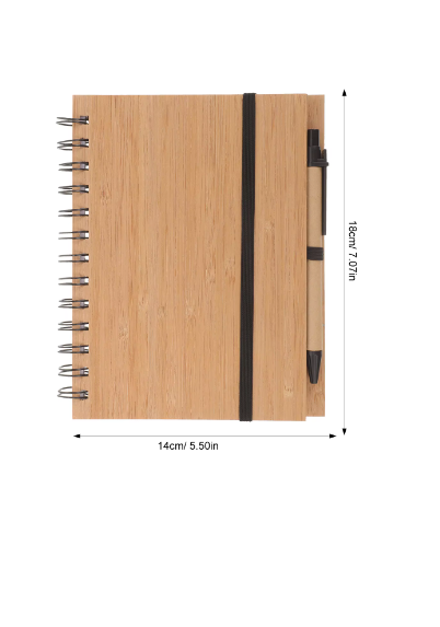 wooden spiral notebook-measurements