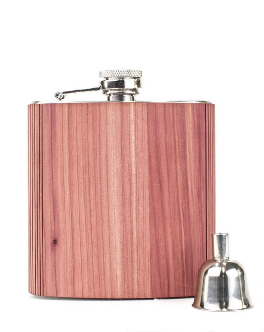 Real cedar wood flask