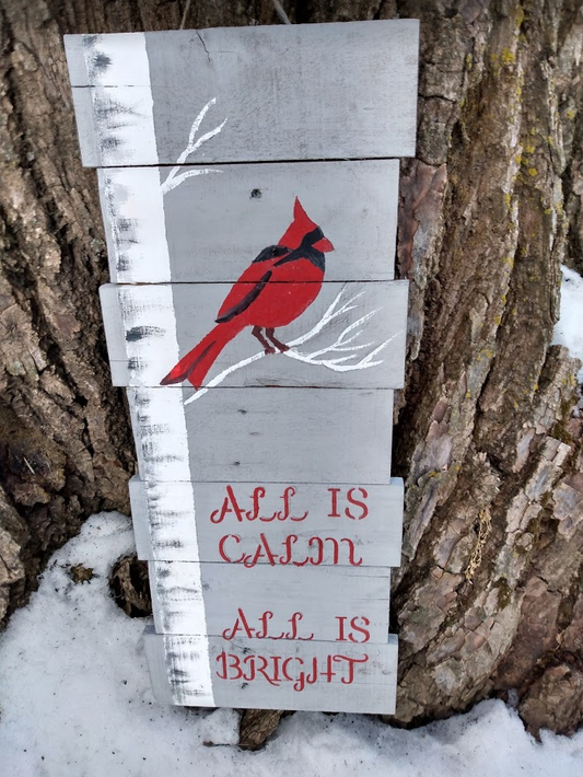 all is calm pallet wood sign
