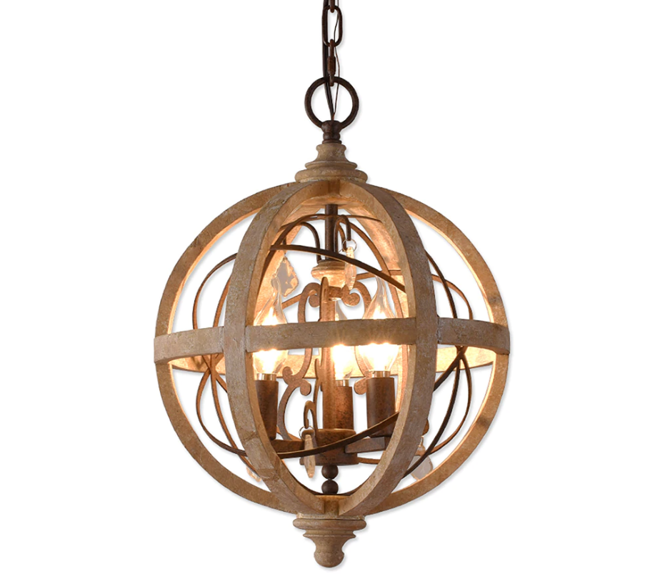 Antique wood chandelier