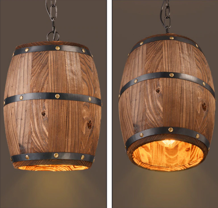 oak barrel lighting