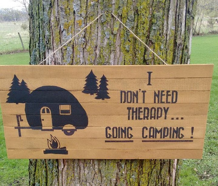 Camping Therapy pallet wood sign