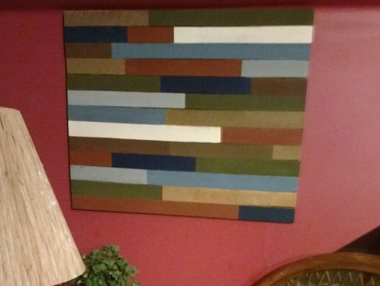 pallet wood art with color