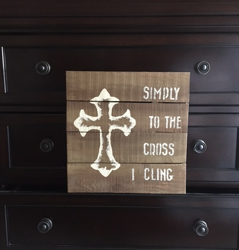 cross sign on dresser