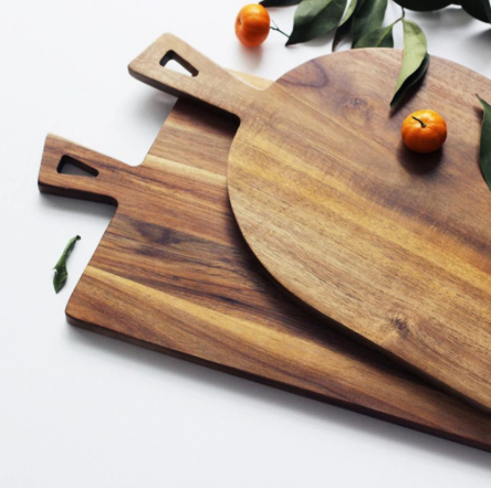 cutting boards-close up of handles