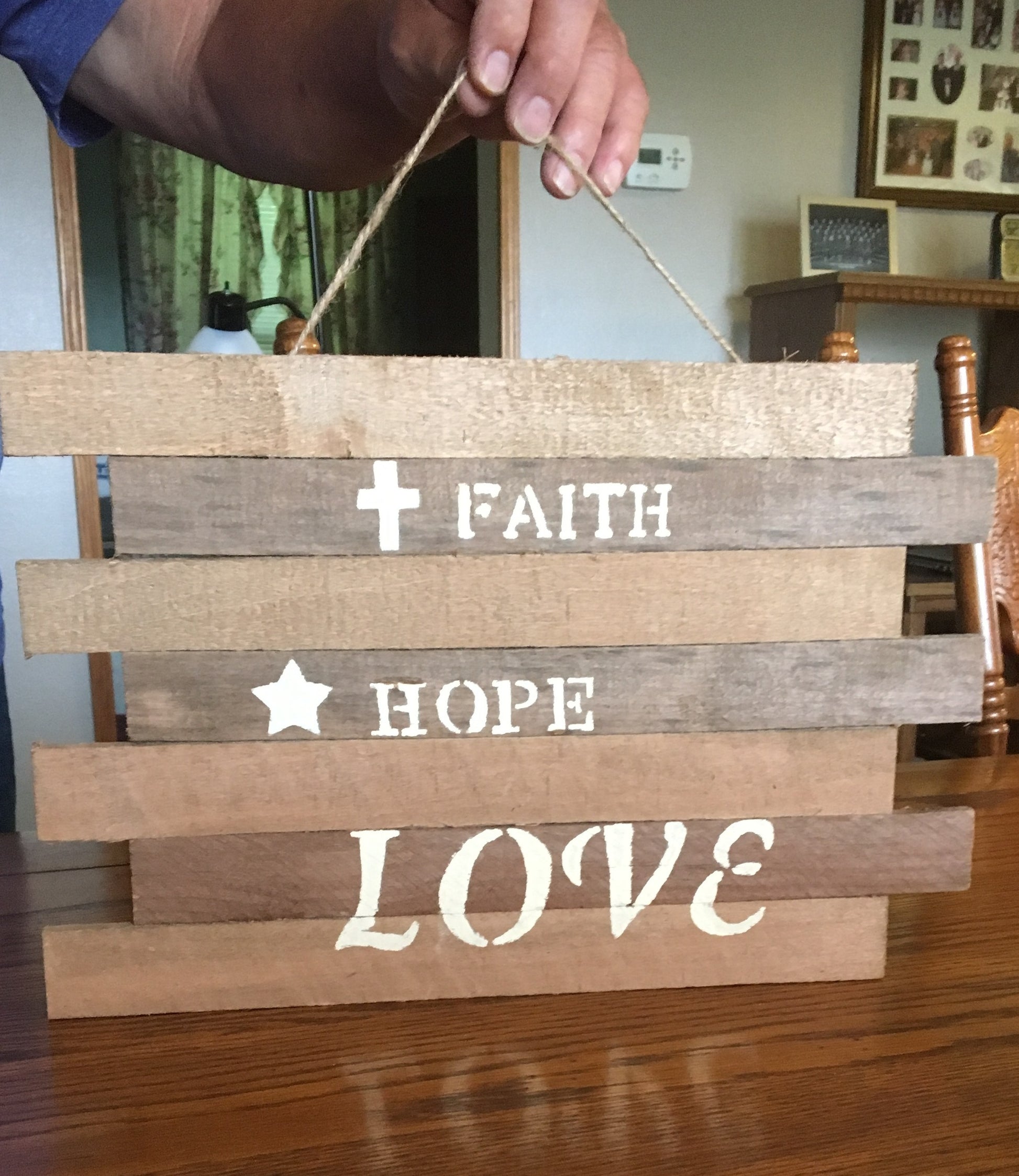 Faith Hope Love pallet sign