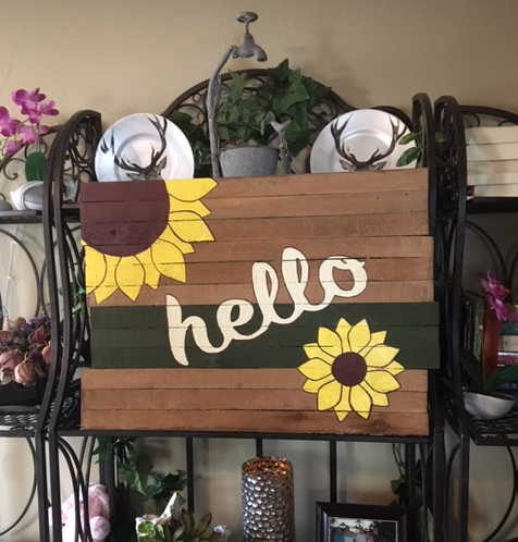 Sunflower pallet wood sign